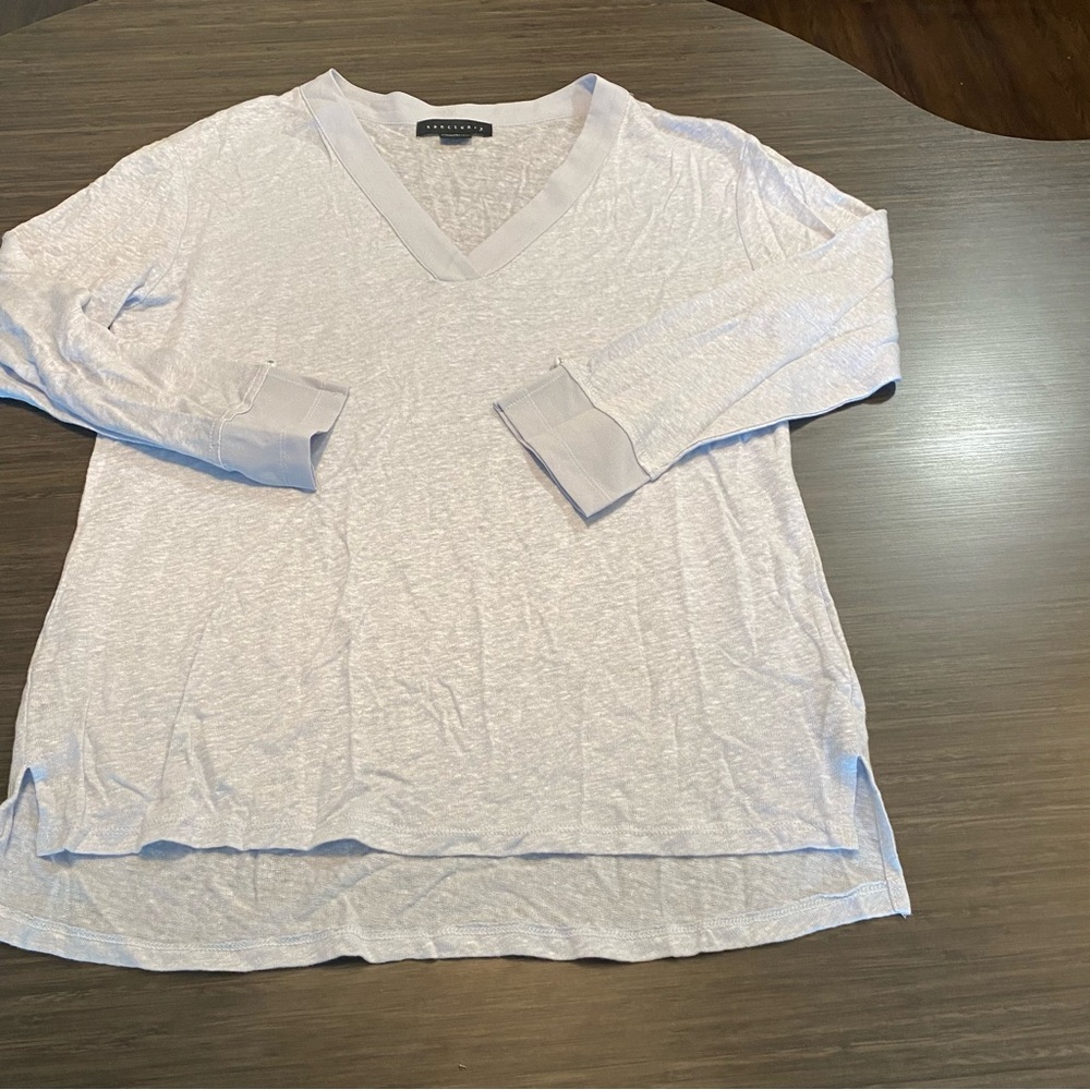 Sanctuary Pale Lavender V-Neck Long Sleeve Tee
